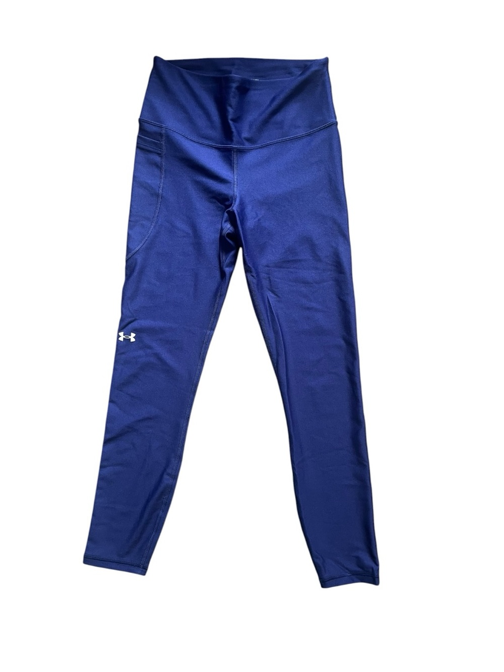 Under Armour HeatGear Leggings Women Small High Waist Pockets regal Blue Yoga